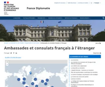 Ambafrance.org(Ambassades et consulats français à l'étranger) Screenshot
