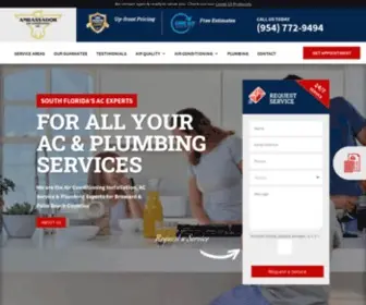 Ambassadorac.com(Air Conditioning Service & Repair Palm Beach & Broward County) Screenshot