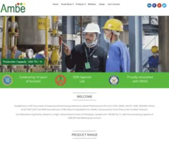 Ambe-Group.com(Ambe Phytoextracts Pvt) Screenshot