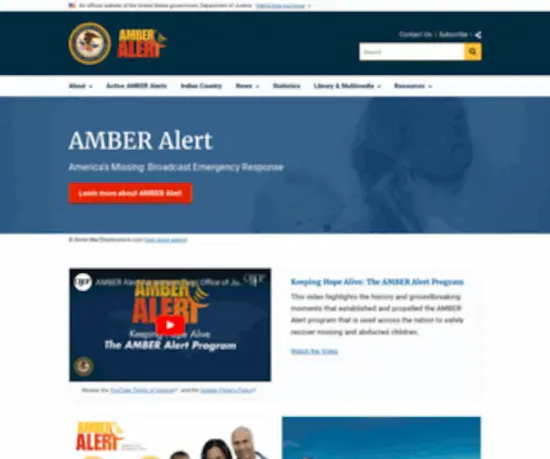 Amberalert.gov(AMBER Alert) Screenshot