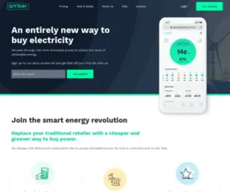 Amberelectric.com.au(Join the smart energy revolution. Amber) Screenshot
