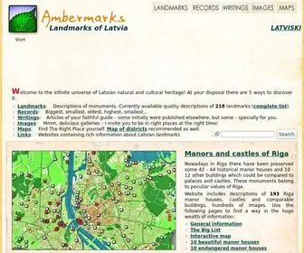 Ambermarks.com(Landmarks of Latvia) Screenshot