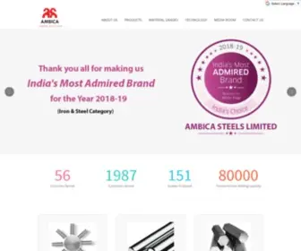 Ambicasteels.com(Ambica Steels Ltd) Screenshot