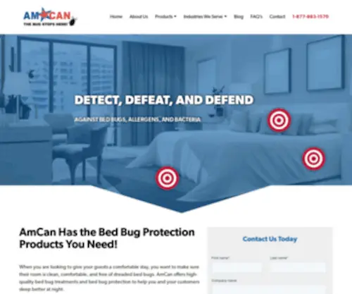 Amcanproducts.com(Commercial, Non-Toxic Bed Bug Products for US & Canada) Screenshot