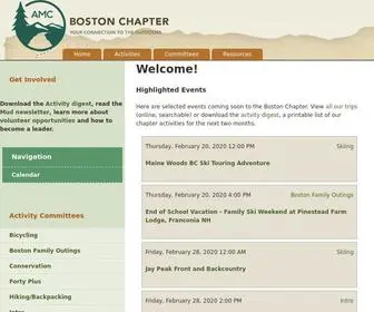 Amcboston.org(Appalachian Mountain Club's AMC Boston Chapter) Screenshot