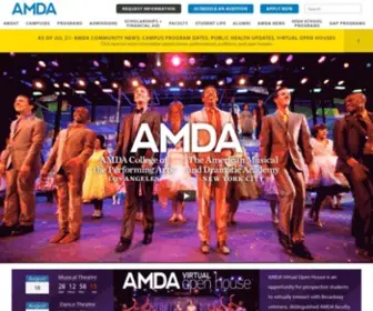 Amda.edu(College and Conservatory of the Performing Arts) Screenshot