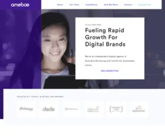 Amebae.com.au(Fueling Rapid Growth to Iconic Australian Brands) Screenshot
