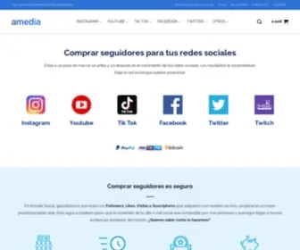 Amediasocial.com(Aumenta tu REPUTACIÓN ONLINE comprando seguidores y likes en tus redes sociales) Screenshot