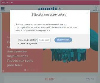 Ameli.fr(Le site officiel de l'Assurance Maladie. Actualités – Droits et Démarches) Screenshot