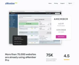Amember.com(Membership Software) Screenshot