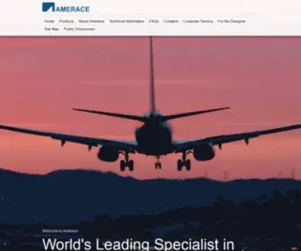 Amerace.com(World's leading specialist in airfield lighting products) Screenshot