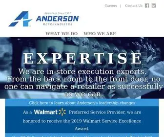 Amerch.com(Anderson Merchandisers) Screenshot