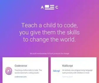 Americademy.com(Creators of KidScript and Codeverse. Americademy's mission) Screenshot