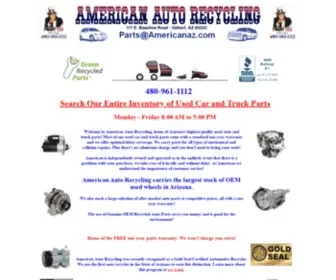 Americanaz.com(Used Auto and Truck Parts Mesa) Screenshot