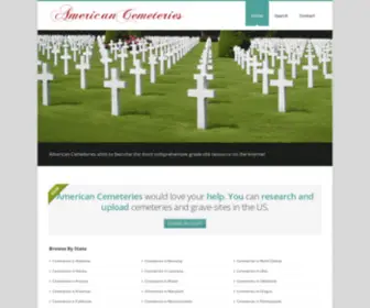 Americancemeteries.org(Browse Cemeteries Across America) Screenshot