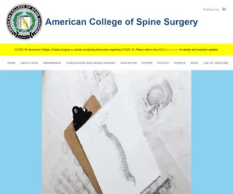 Americancollegeofspinesurgery.org(Americancollegeofspinesurgery) Screenshot