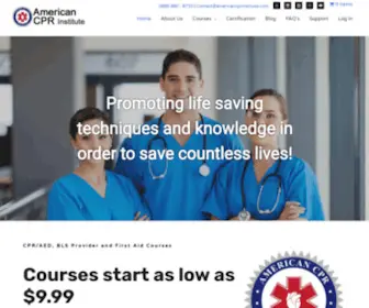 AmericancPrinstitute.com(CPR AED Certification Online) Screenshot