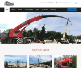 Americancranenh.com(Crane Rental for all of Northern New England) Screenshot