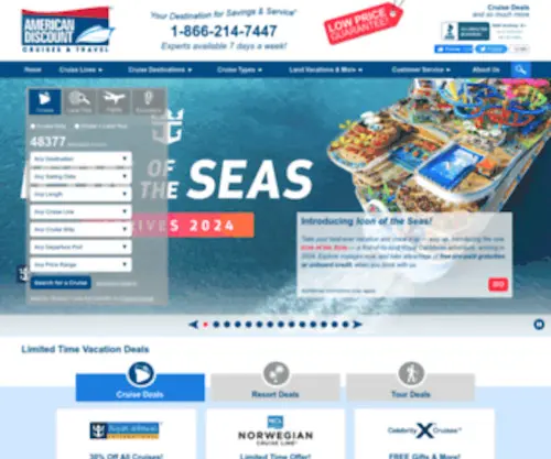 Americandiscountcruise.com(American Discount Cruises & Travel) Screenshot