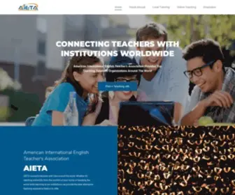 Americanenglish.co(AIETA sources jobs for teachers. These jobs can be teaching online or abroad. AIETA) Screenshot
