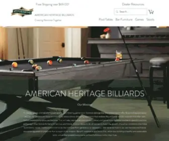 Americanheritagebilliards.com(American Heritage Billiards) Screenshot