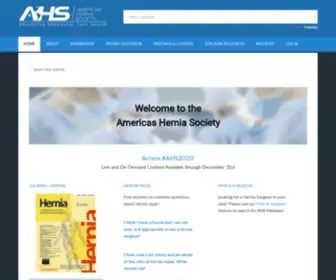 Americanherniasociety.org(The mission of the Americas Hernia Society) Screenshot