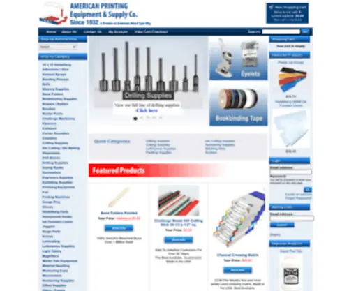 Americanprintingequipment.com(American Printing Equipment & Supply) Screenshot