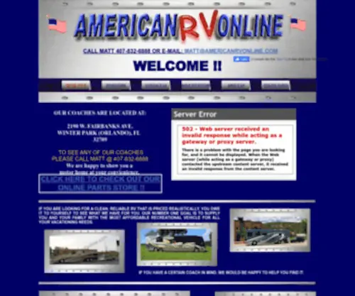 Americanrvonline.com(American Rv Online RV's) Screenshot