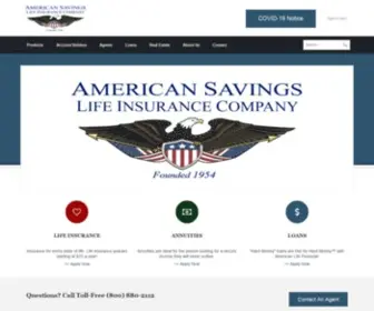 Americansavingslife.com(American Savings Life Insurance Company) Screenshot