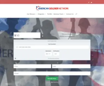 Americansoldiernetwork.com(American Soldier Network delivers help and hope to our military in need. We are a 501c) Screenshot