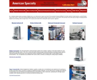 Americanspecialty.biz(Automated Storage and Retrieval Solutions) Screenshot