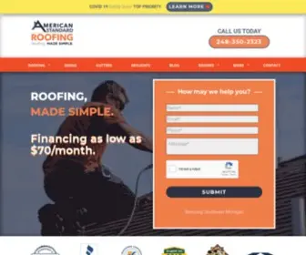 Americanstandardroofing.com(American Standard Roofing) Screenshot