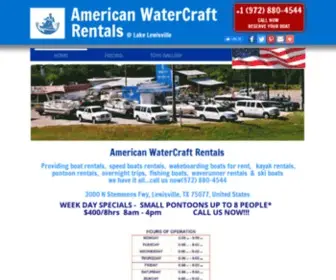 Americanwatercraftrentals.com(LAKE LEWISVILLE BOAT RENTALS) Screenshot