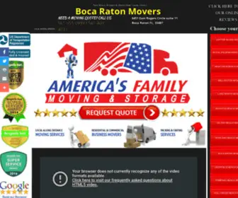 Americasfamilymovingandstorage.com(Boca Raton Moving Company) Screenshot