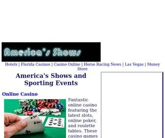 Americasshows.com(America's Vacations and Bucket List Experiences) Screenshot