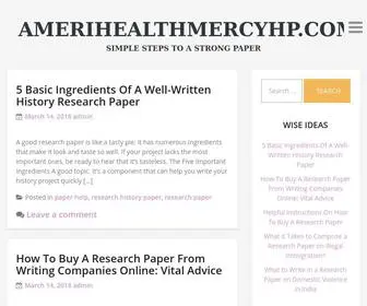 Amerihealthmercyhp.com(Excellent Ideas For College Research Paper Writing) Screenshot