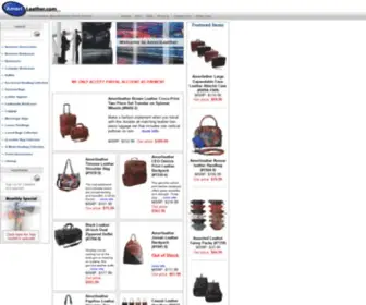 Amerileather.com(Wholesale and retail of leather products like) Screenshot