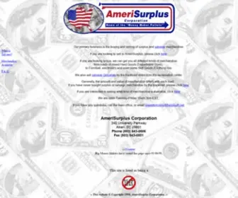 Amerisurplus.com(AmeriSurplus Corporation) Screenshot
