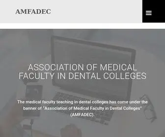 Amfadec.com(Association of Medical Faculty in Dental Colleges (AMFADEC) in India) Screenshot