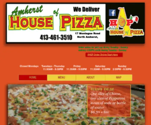 Amhersthouseofpizza.com(Amherst House Of Pizza) Screenshot