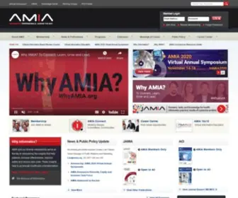Amia.org(American Medical Informatics Association) Screenshot