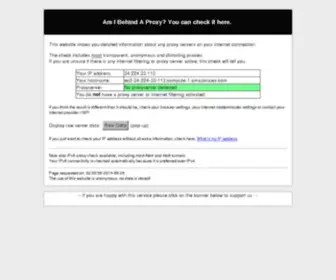 Amibehindaproxy.com(Check your proxy or VPN settings) Screenshot