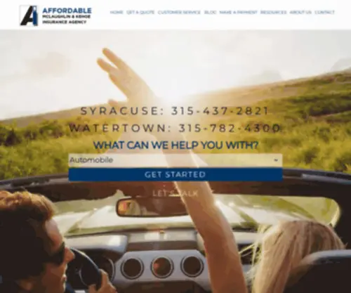 Amkagency.com(Affordable McLaughlin Kehoe Insurance Agency) Screenshot