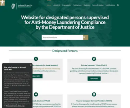 Amlcompliance.ie(Anti-Money Laundering Compliance Unit) Screenshot