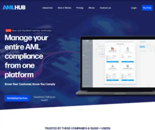 Amlhub.co.nz(Manage your entire AML compliance from one platform. AMLHUB) Screenshot