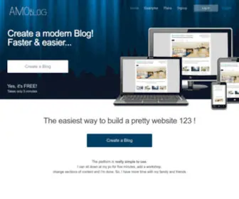 Amoblog.com(Create a Free Website or Blog) Screenshot