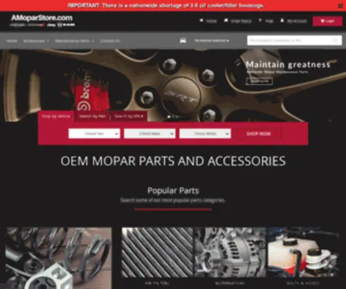 Amoparstore.com(Genuine MOPAR Parts Store) Screenshot