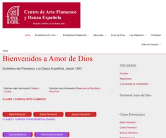 Amordedios.com(Centro de Arte Flamenco y Danza Española Amor de Dios) Screenshot