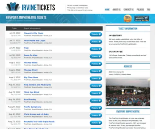 Amphitheaterirvine.com(FivePoint Amphitheatre Irvine) Screenshot