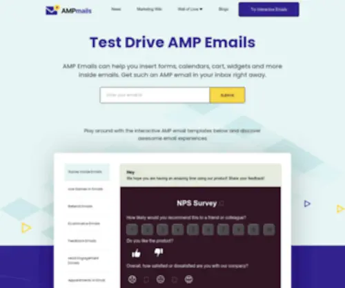 Ampmails.com(AMP Emails) Screenshot